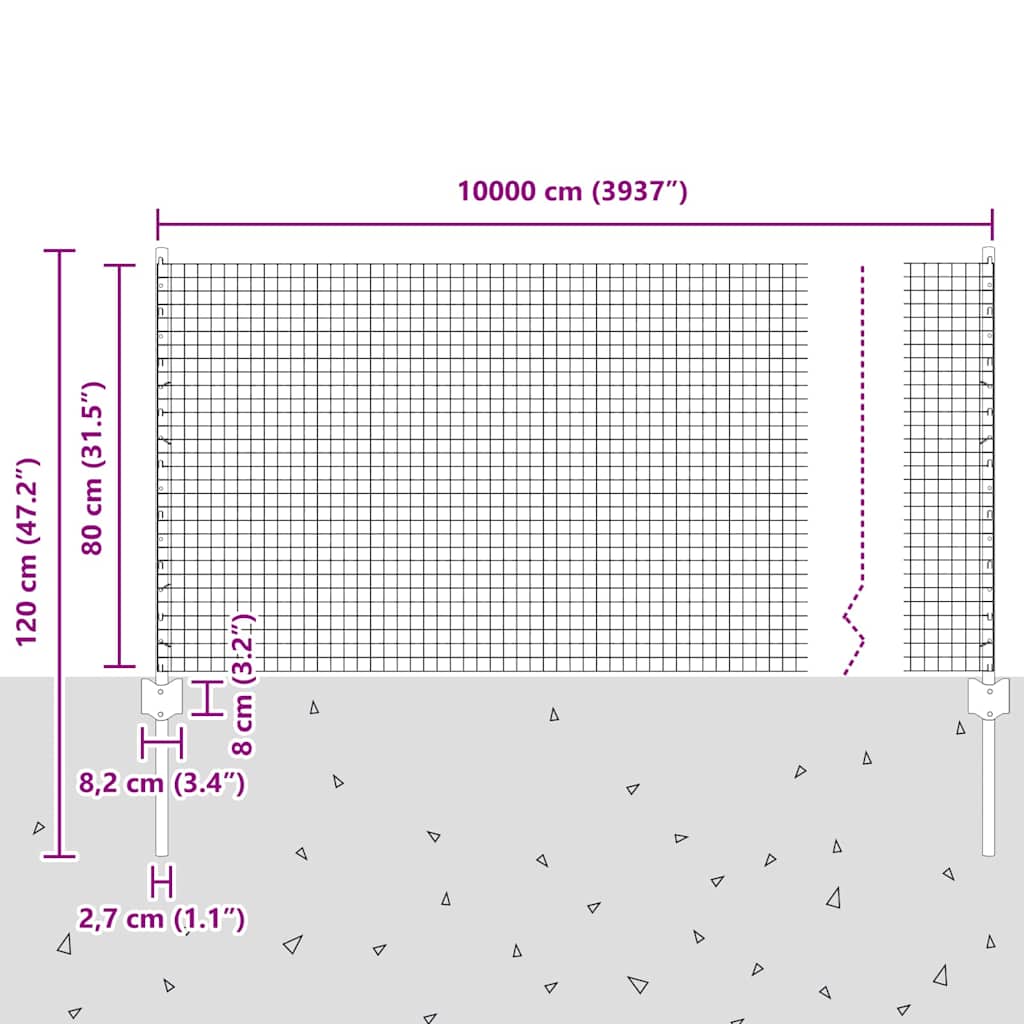 Fence with Post Grey