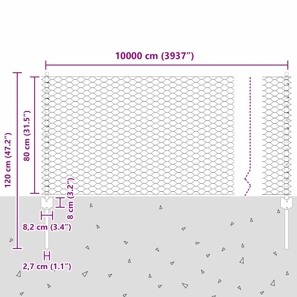 Fence with Post Grey