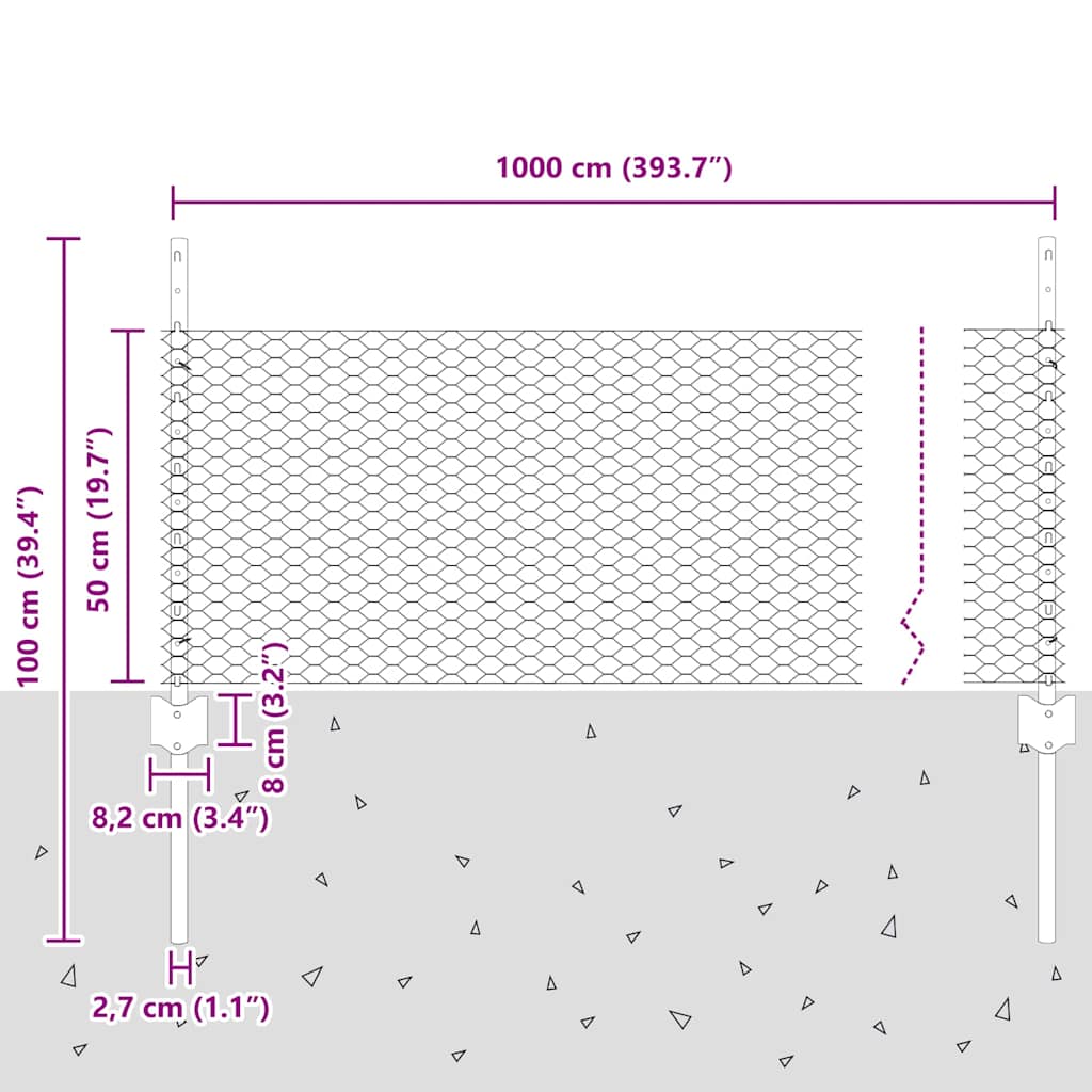 Fence with Post Silver