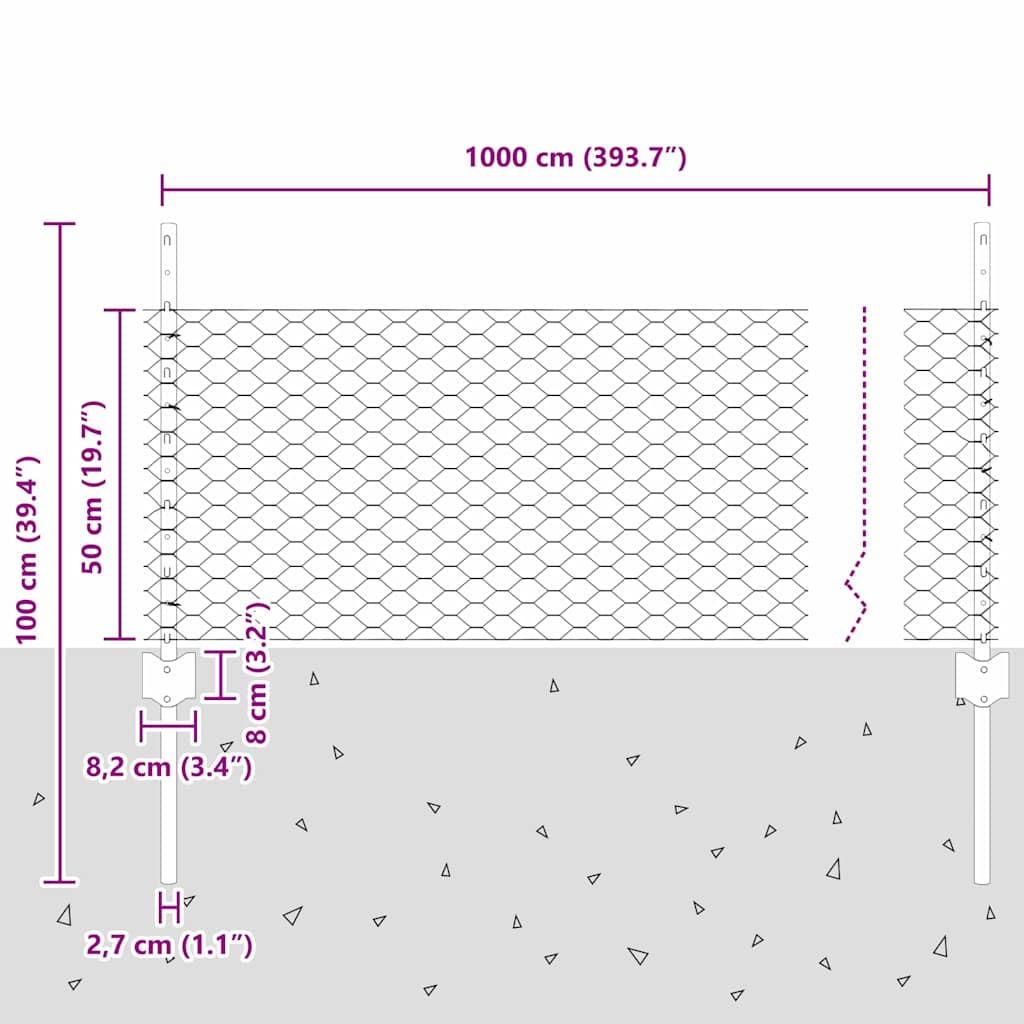 Fence with Post Silver