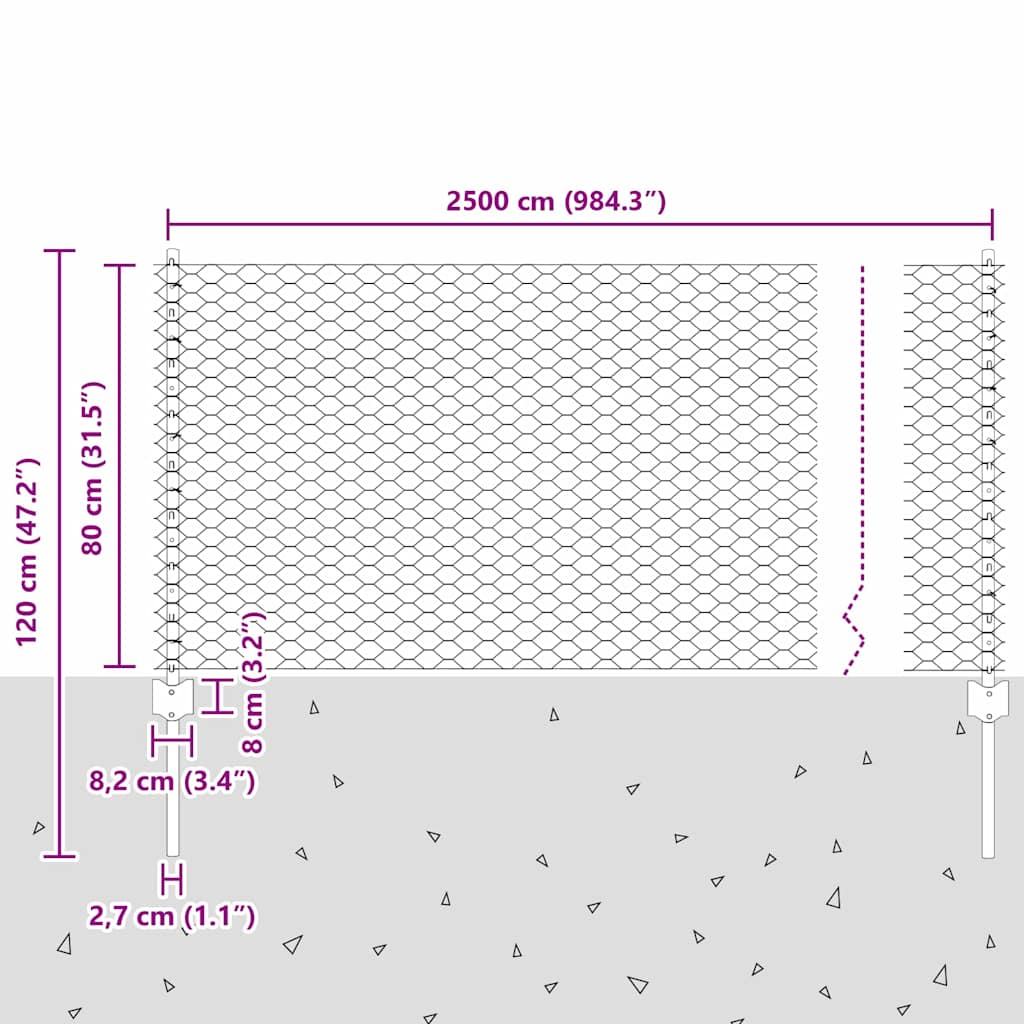 Fence with Post Silver