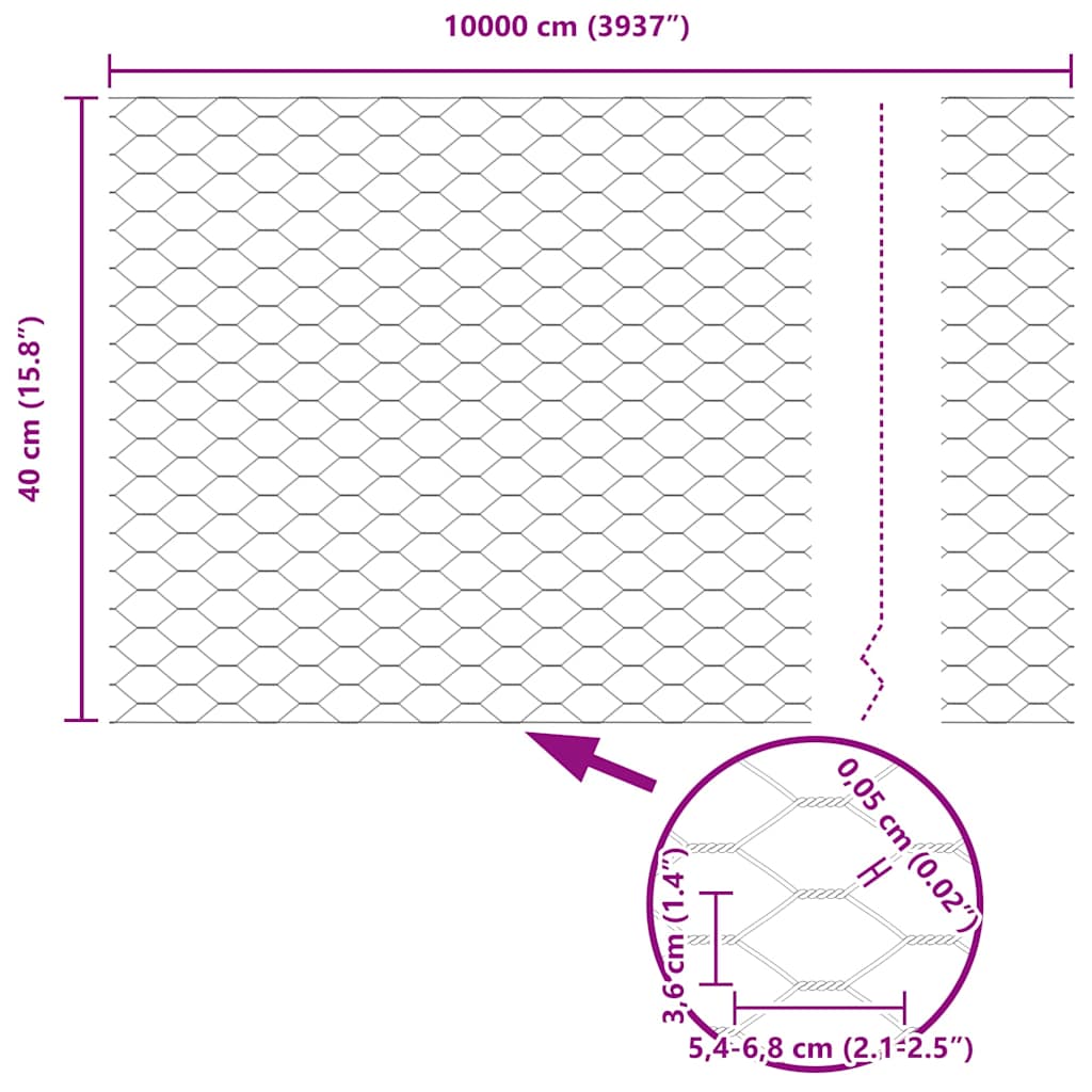 Welded Wire Fence 100 x 0.4 m (W x H) Hot-Dip Galvanised Steel
