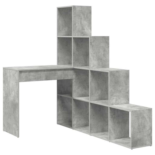 Corner Desk with Shelf Concrete Grey 101.5 x 149.5 x 149.5 cm Corner Desk with Shelf Concrete Grey 101.5 x 149.5 x 149.5 cm