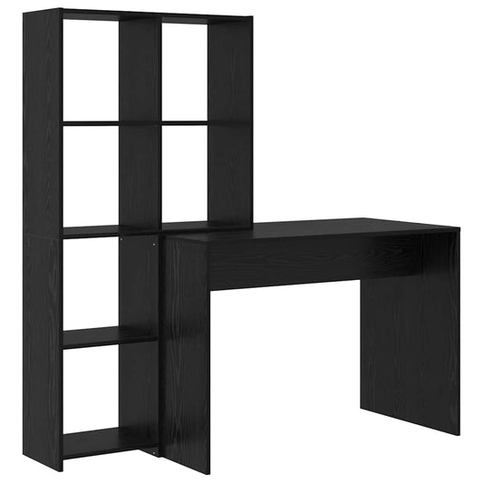 Desk with Shelf Black Oak 138.5 x 55 x 143 cm Engineered Wood Desk with Shelf Black Oak 138.5 x 55 x 143 cm Engineered Wood
