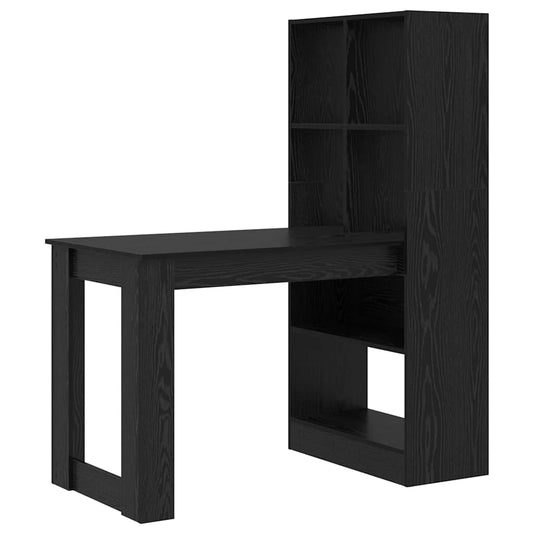 Desk with Shelf Black Oak 122 x 67 x 145 cm Engineered Wood Desk with Shelf Black Oak 122 x 67 x 145 cm Engineered Wood