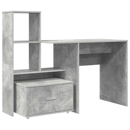 Desk Concrete Grey 131.5 x 50 x 106.5 cm Engineered Wood Desk Concrete Grey 131.5 x 50 x 106.5 cm Engineered Wood