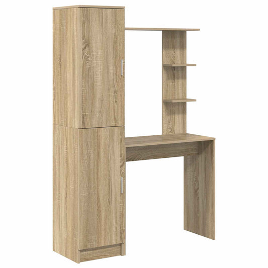 Desk with Shelf with Storage with Door 2 pcs Sonoma Oak Desk with Shelf with Storage with Door 2 pcs Sonoma Oak