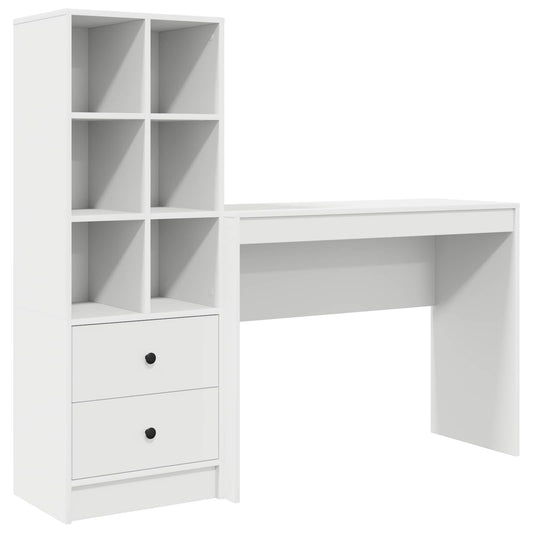 Desk White 145.5 x 40 x 127 cm 2 pcs Desk White 145.5 x 40 x 127 cm 2 pcs