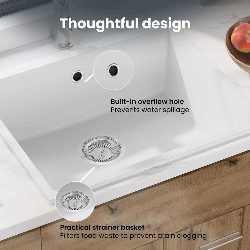 Kitchen Sink White 54 x 44 x 20 cm Granite