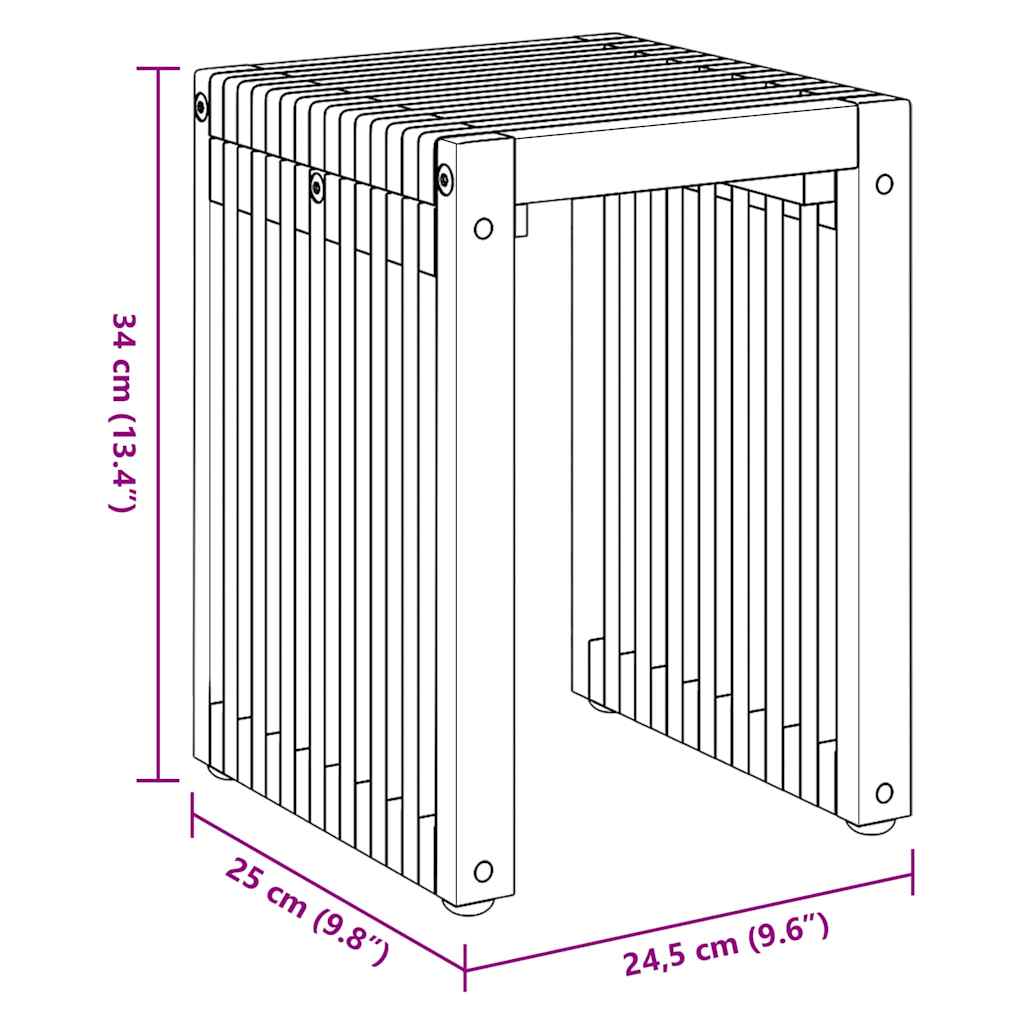 Garden Side Table 3 pcs Brown 33 x 44.5 x 51 cm Solid Teak Wood