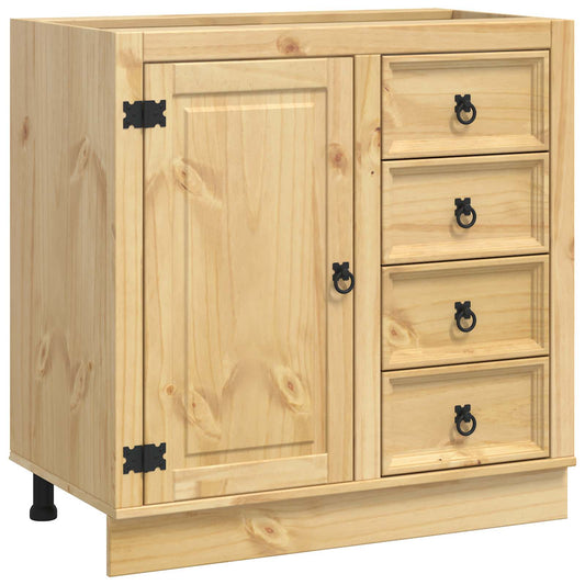 Cabinet SKI Honey Brown 80 x 46 x 81 cm Solid Pine Wood Cabinet SKI Honey Brown 80 x 46 x 81 cm Solid Pine Wood
