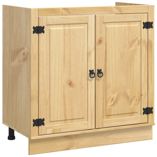 Cabinet SKI Honey Brown 80 x 46 x 81 cm Solid Pine Wood Cabinet SKI Honey Brown 80 x 46 x 81 cm Solid Pine Wood