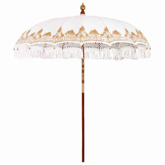 Balinese Parasol Cream 215 x 215 x 260 cm Cotton and solid wood Balinese Parasol Cream 215 x 215 x 260 cm Cotton and solid wood