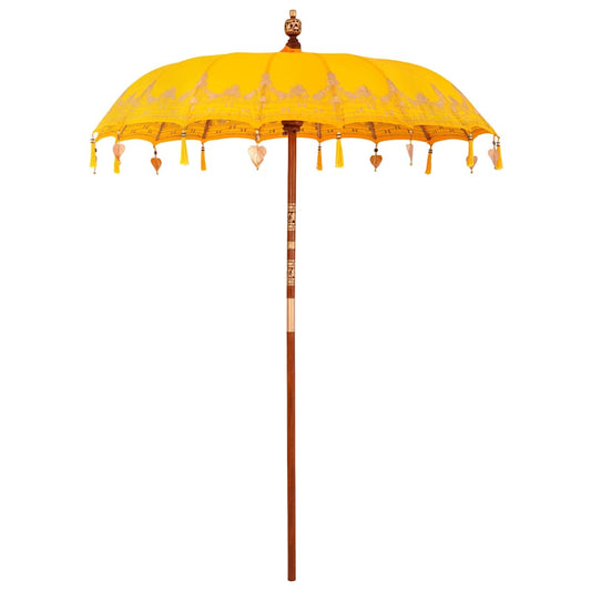 Balinese Parasol Yellow (180-190) x 260 cm Cotton and Wood Balinese Parasol Yellow (180-190) x 260 cm Cotton and Wood