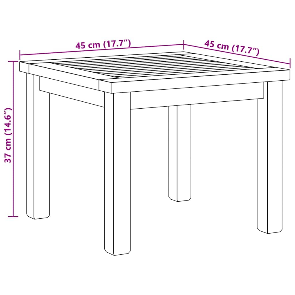Coffee Table Brown 45 x 45 x 36 cm Solid Teak Wood