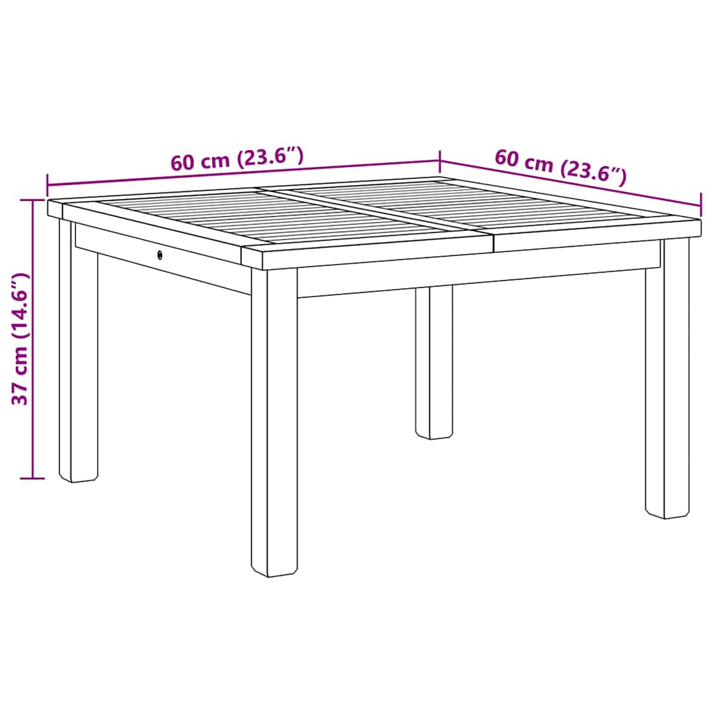 Coffee Table Brown 60 x 60 x 36 cm Solid Teak Wood