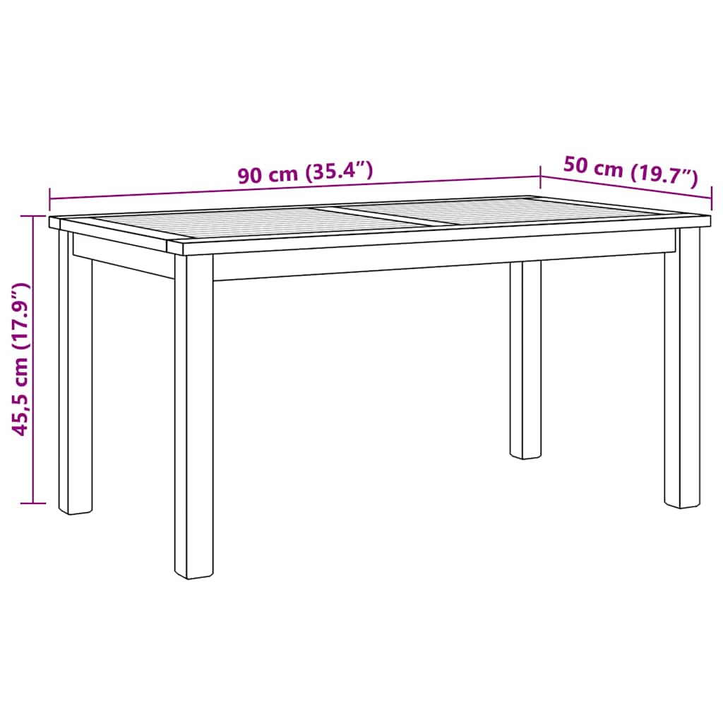 Coffee Table Brown 90 x 50 x 45.5 cm Solid Teak Wood