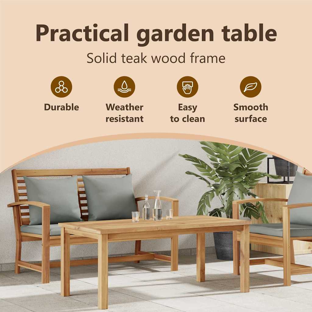 Coffee Table Brown 110 x 55 x 45 cm Solid Teak Wood