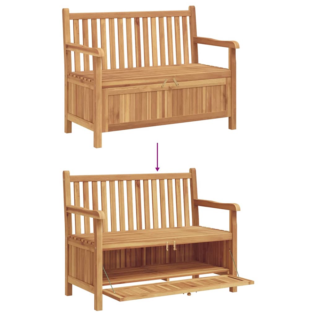 Bench with Storage Brown 114 x 60 x 90 cm Solid Teak Wood
