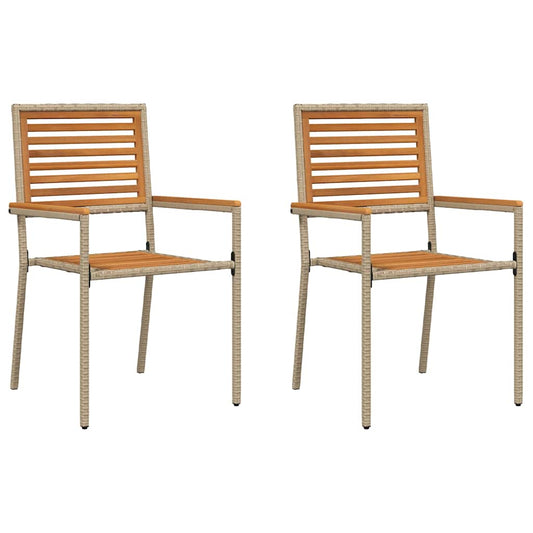 Garden Stacking Chairs 2 pcs Brown and Beige Garden Stacking Chairs 2 pcs Brown and Beige