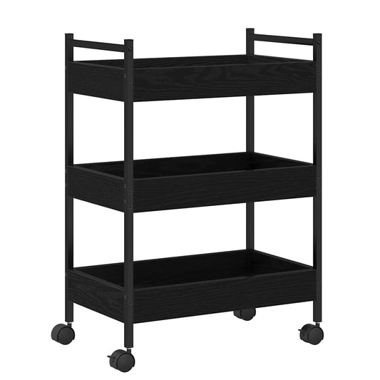 Kitchen Trolley Black oak 50 x 30 x 70 cm Engineered Wood Kitchen Trolley Black oak 50 x 30 x 70 cm Engineered Wood