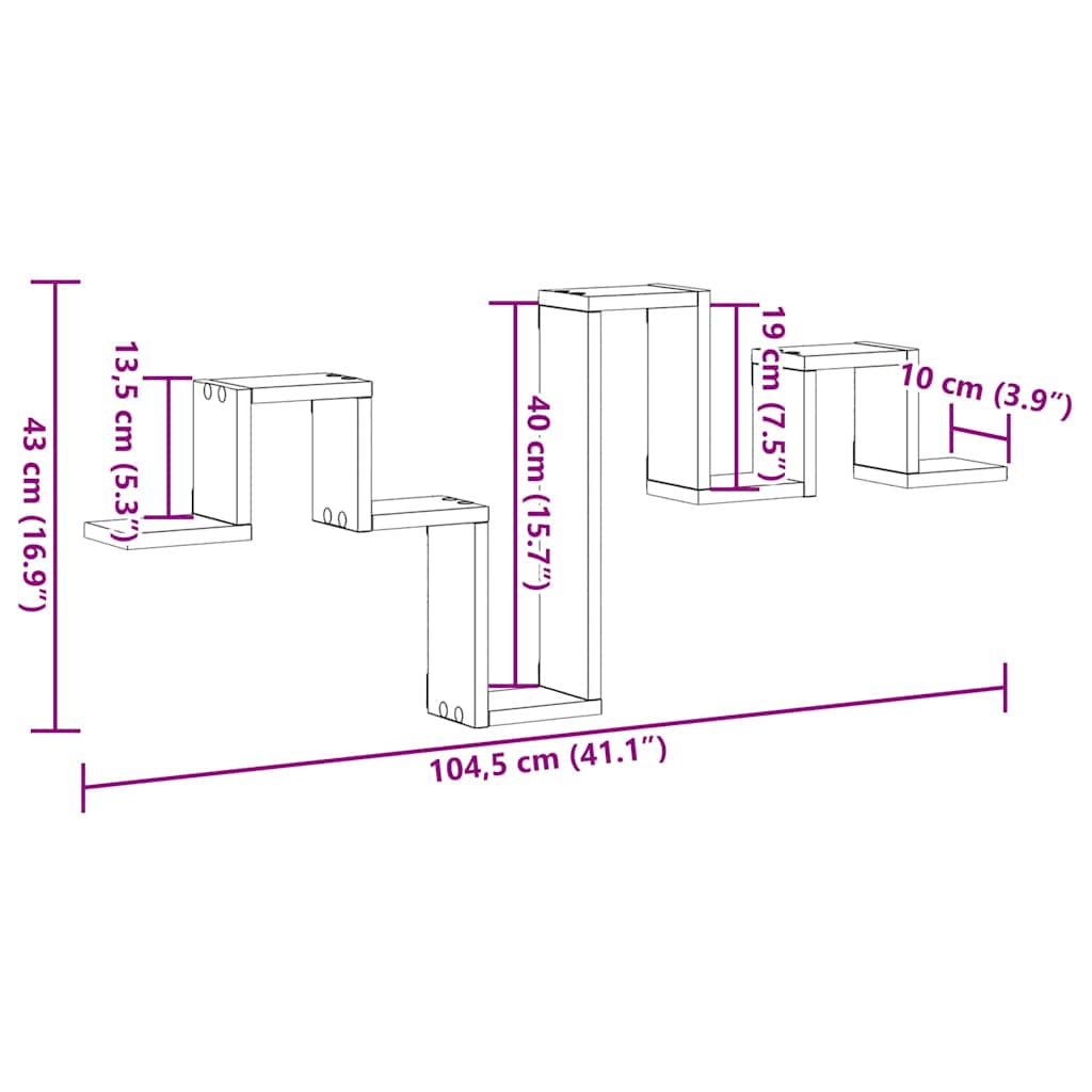 Wall Shelf Wall-mounted Artisan Oak 104.5 x 43 x 10 cm