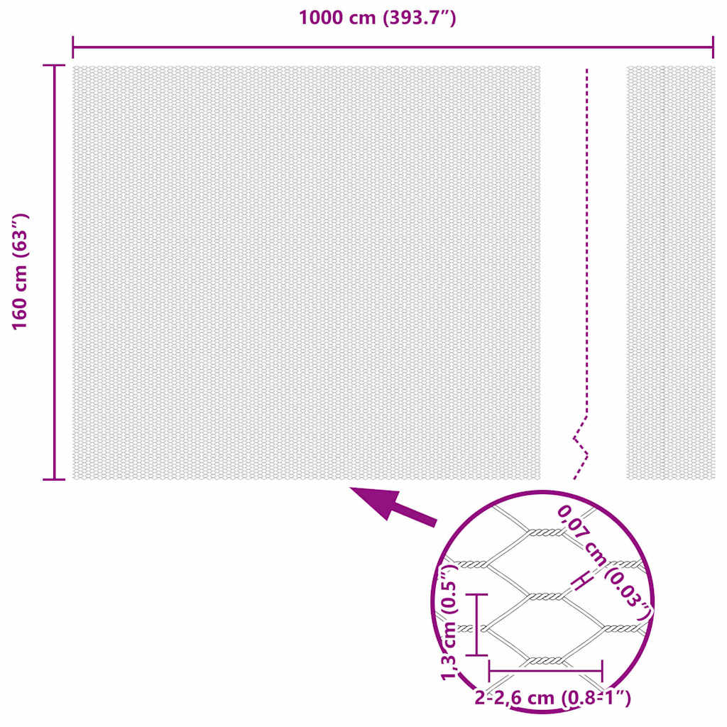 Hexagon Fence Grey 1.6 x 10 m PVC