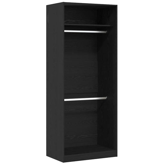 Wardrobe Black Oak 80 x 50 x 200 cm Engineered Wood Wardrobe Black Oak 80 x 50 x 200 cm Engineered Wood