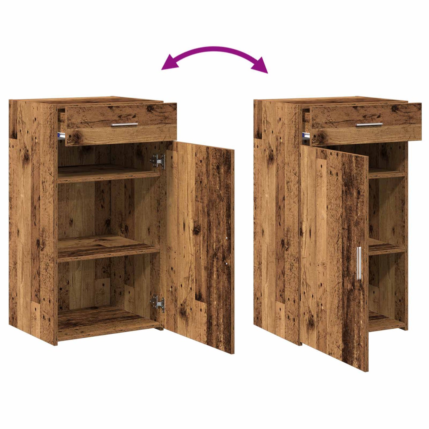 Sideboard with Drawer Old Wood 50 x 42.5 x 93 cm