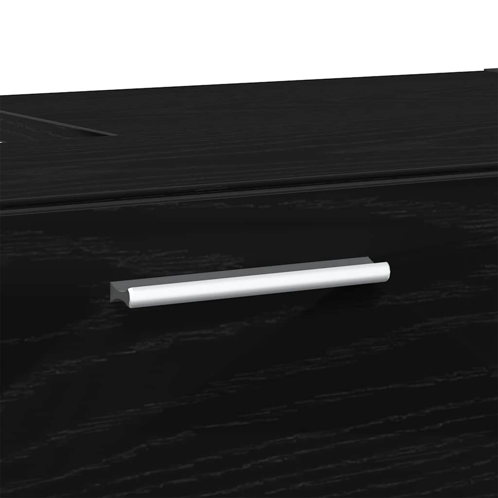 Bathroom Cabinet Black Oak 78 x 37 x 59 cm Engineered wood