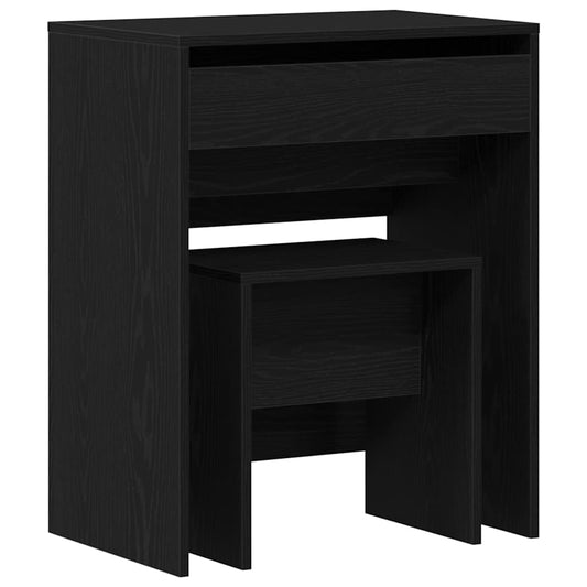 Dressing Table 2 pcs Black oak 60 x 40 x 75 cm Engineered Wood Dressing Table 2 pcs Black oak 60 x 40 x 75 cm Engineered Wood