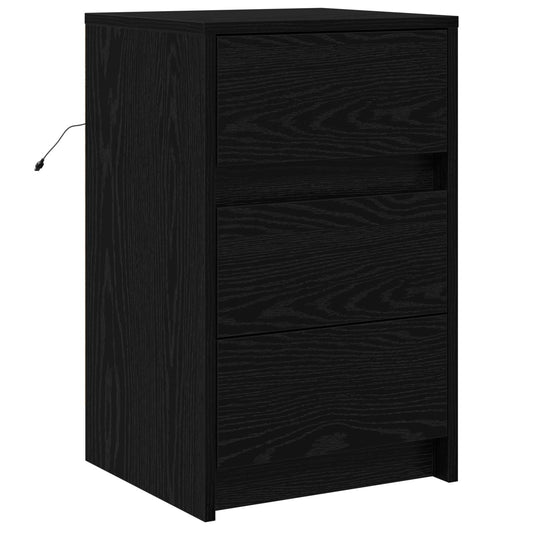 Bedside Cabinet Black Oak 38 x 34 x 61 cm Engineered wood Bedside Cabinet Black Oak 38 x 34 x 61 cm Engineered wood