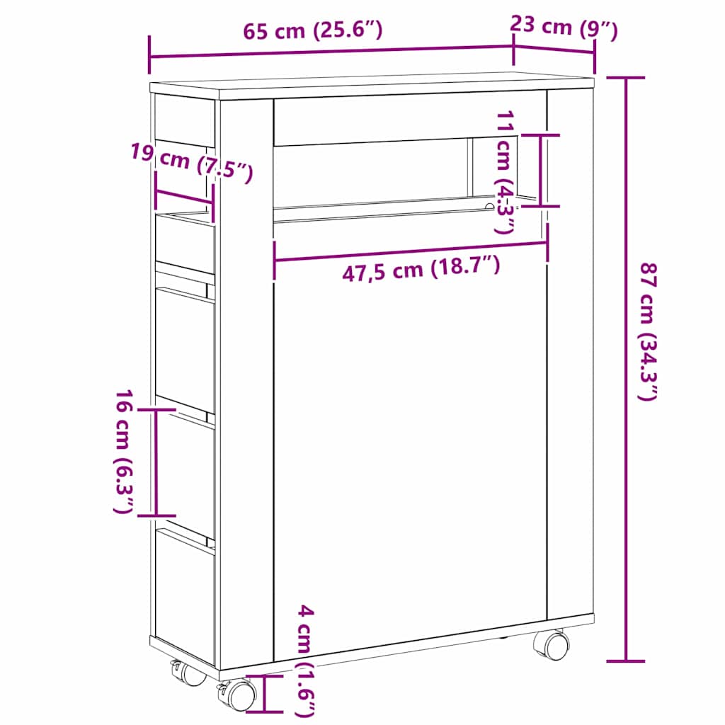 Bathroom Furniture Set 65 x 23 x 87 cm Engineered wood