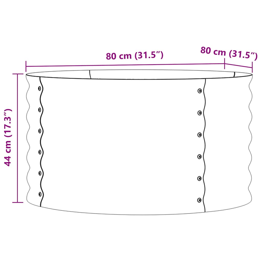 Raised Bed Green 80 x 80 x 44 cm Steel