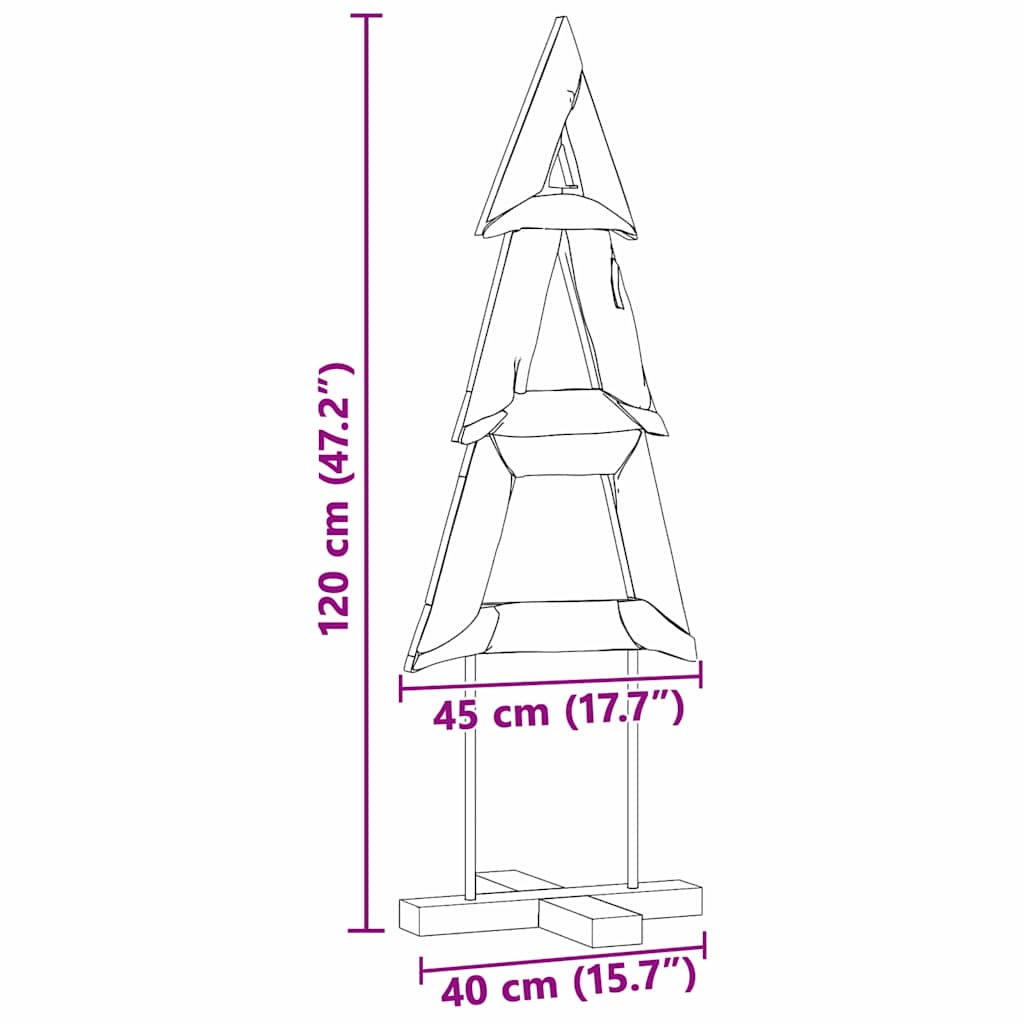 Christmas Tree with Stand Brown 120 cm Solid teak wood