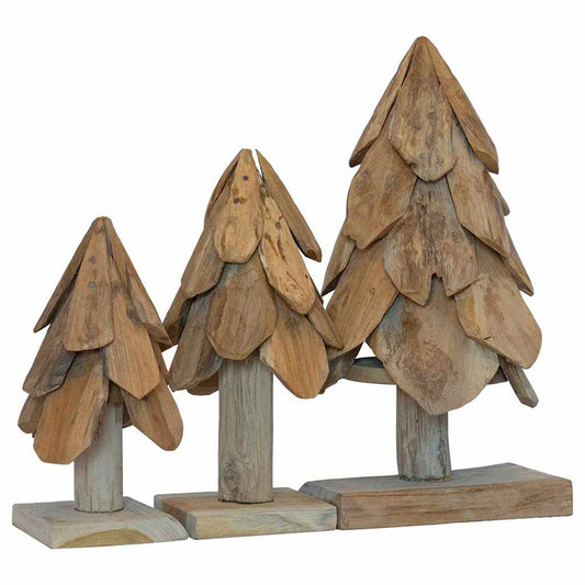 Christmas Tree with Stand 3 pcs Brown Solid teak wood Christmas Tree with Stand 3 pcs Brown Solid teak wood