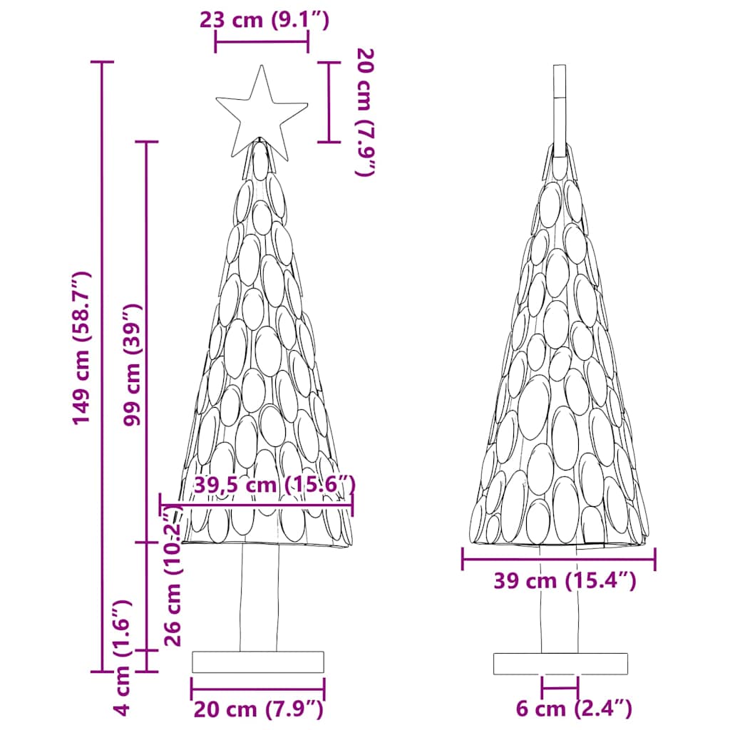 Christmas Tree with Stand Brown 150 cm Solid teak wood