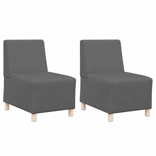 Modular Sofa Unit Armless 2 pcs Dark Grey 55 x 74 x 82 cm Modular Sofa Unit Armless 2 pcs Dark Grey 55 x 74 x 82 cm