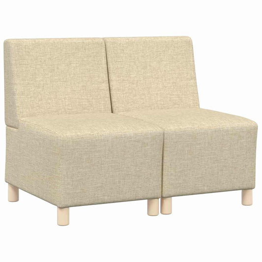 Modular Sofa Unit Armless 2 pcs Cream 55 x 74 x 82 cm Fabric Modular Sofa Unit Armless 2 pcs Cream 55 x 74 x 82 cm Fabric