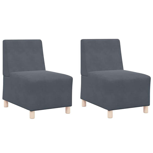 Modular Sofa Unit Armless 2 pcs Dark Grey 55 x 74 x 82 cm Modular Sofa Unit Armless 2 pcs Dark Grey 55 x 74 x 82 cm