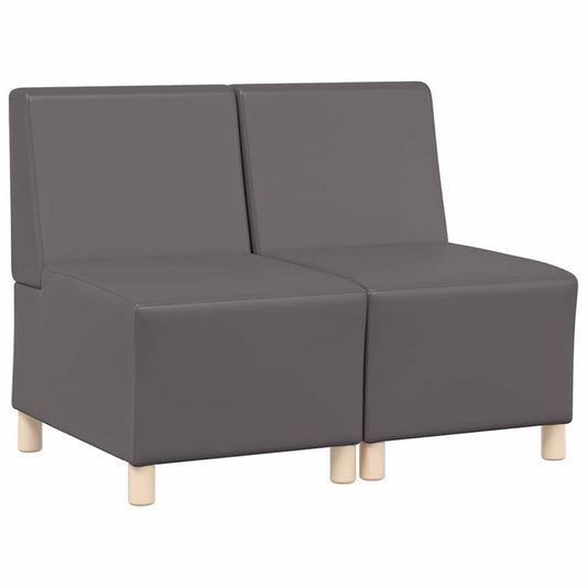 Modular Sofa Unit Armless 2 pcs Grey 55 x 74 x 82 cm Modular Sofa Unit Armless 2 pcs Grey 55 x 74 x 82 cm
