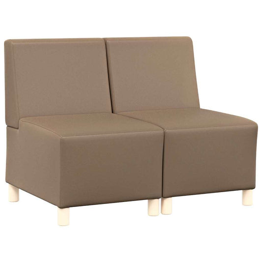 Modular Sofa Unit Armless 2 pcs Cappuccino 55 x 74 x 82 cm Modular Sofa Unit Armless 2 pcs Cappuccino 55 x 74 x 82 cm