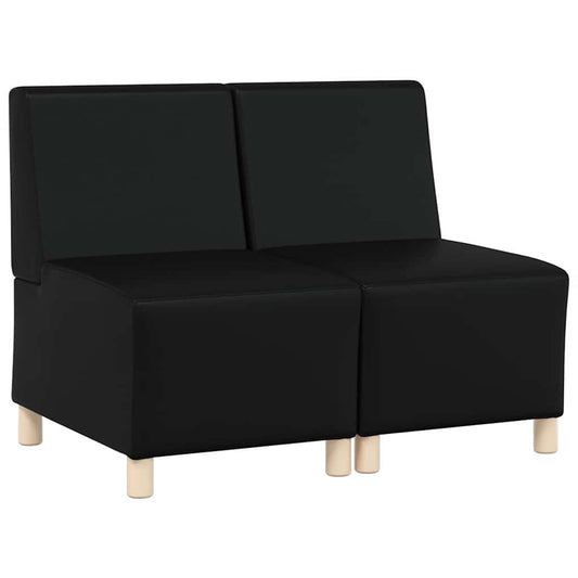 Modular Sofa Unit Armless 2 pcs Black 55 x 74 x 82 cm Modular Sofa Unit Armless 2 pcs Black 55 x 74 x 82 cm