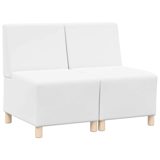 Modular Sofa Unit Armless 2 pcs White 55 x 74 x 82 cm Modular Sofa Unit Armless 2 pcs White 55 x 74 x 82 cm
