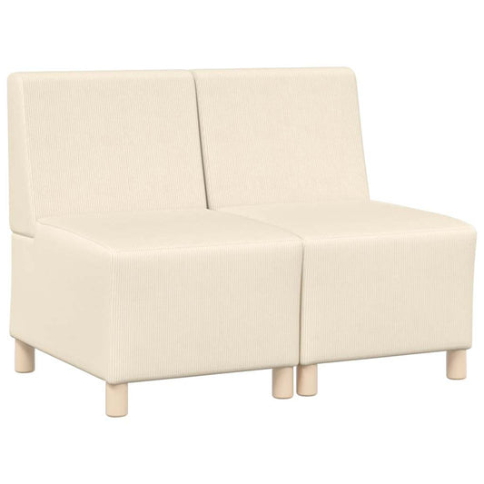 Modular Sofa Unit Armless 2 pcs Cream 55 x 74 x 82 cm Modular Sofa Unit Armless 2 pcs Cream 55 x 74 x 82 cm