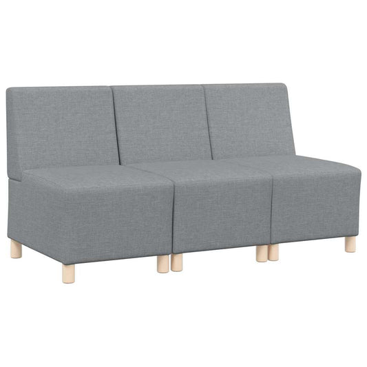 Modular Sofa Unit Armless 3 pcs Light Grey 55 x 74 x 82 cm Modular Sofa Unit Armless 3 pcs Light Grey 55 x 74 x 82 cm