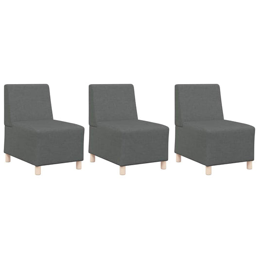 Modular Sofa Unit Armless 3 pcs Dark Grey 55 x 74 x 82 cm Modular Sofa Unit Armless 3 pcs Dark Grey 55 x 74 x 82 cm