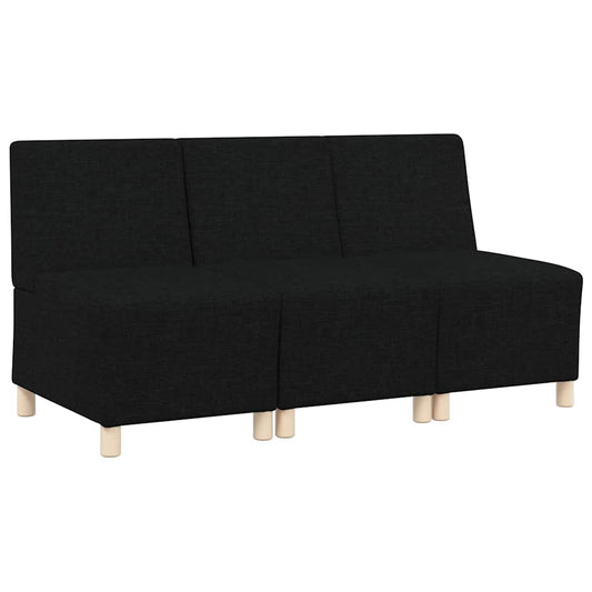 Modular Sofa Unit Armless 3 pcs Black 55 x 74 x 82 cm Fabric Modular Sofa Unit Armless 3 pcs Black 55 x 74 x 82 cm Fabric