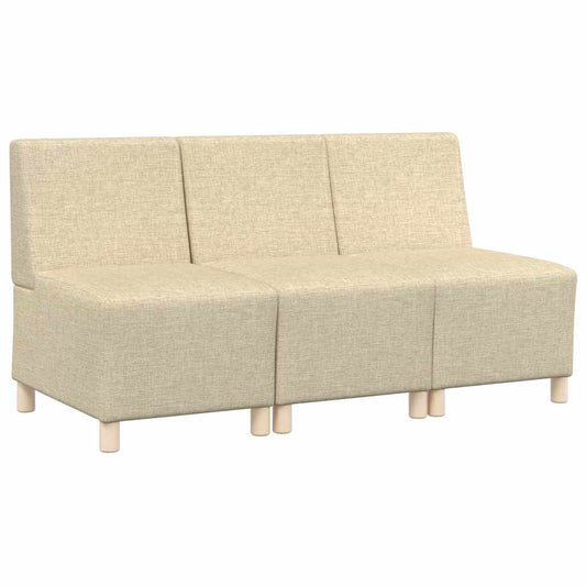 Modular Sofa Unit Armless 3 pcs Cream 55 x 74 x 82 cm Fabric Modular Sofa Unit Armless 3 pcs Cream 55 x 74 x 82 cm Fabric