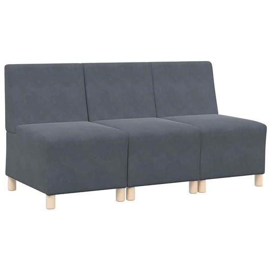 Modular Sofa Unit Armless 3 pcs Dark Grey 55 x 74 x 82 cm Modular Sofa Unit Armless 3 pcs Dark Grey 55 x 74 x 82 cm